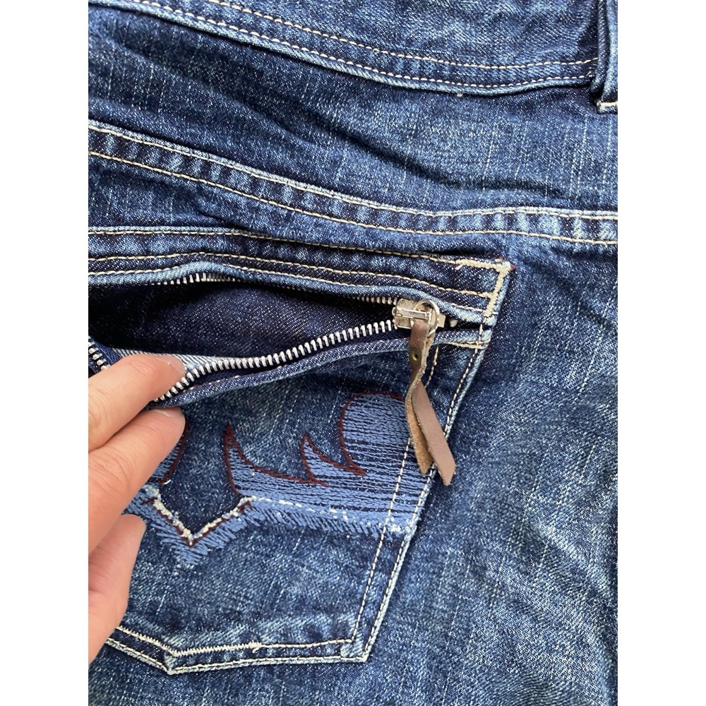 Vintage Y2K Diesel Industry Bootcut Denim Jeans EMBROIDERED Logo StreetwearFaded - Picture 3 of 13
